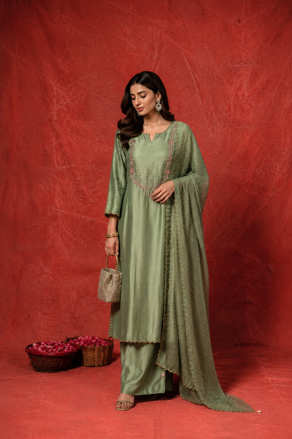 Gul Bagh Sage Green Kurta Set