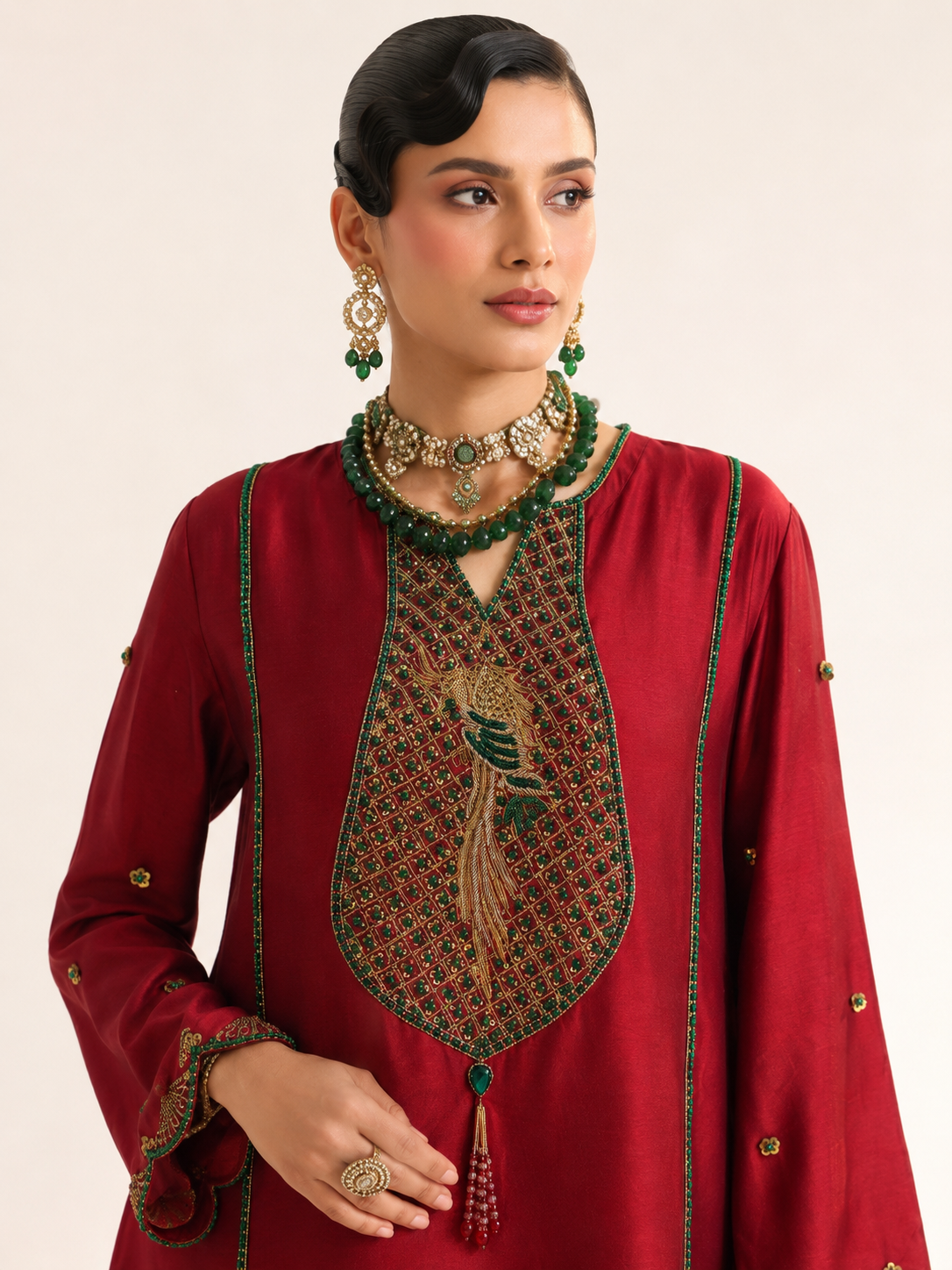 Mor Bagh Red Kurta Set