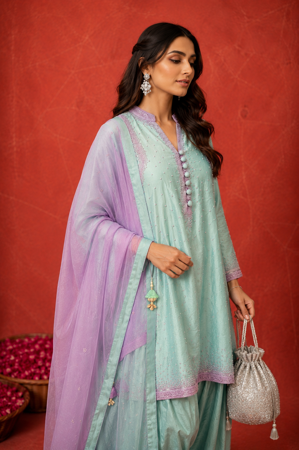 Gulabo Pastel Patiala Set