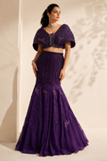 Jamawar Purple Mermaid Lehenga Set