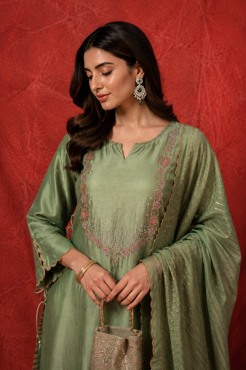 Gul Bagh Sage Green Kurta Set