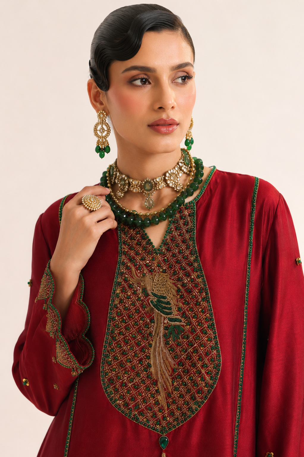 Mor Bagh Red Kurta Set
