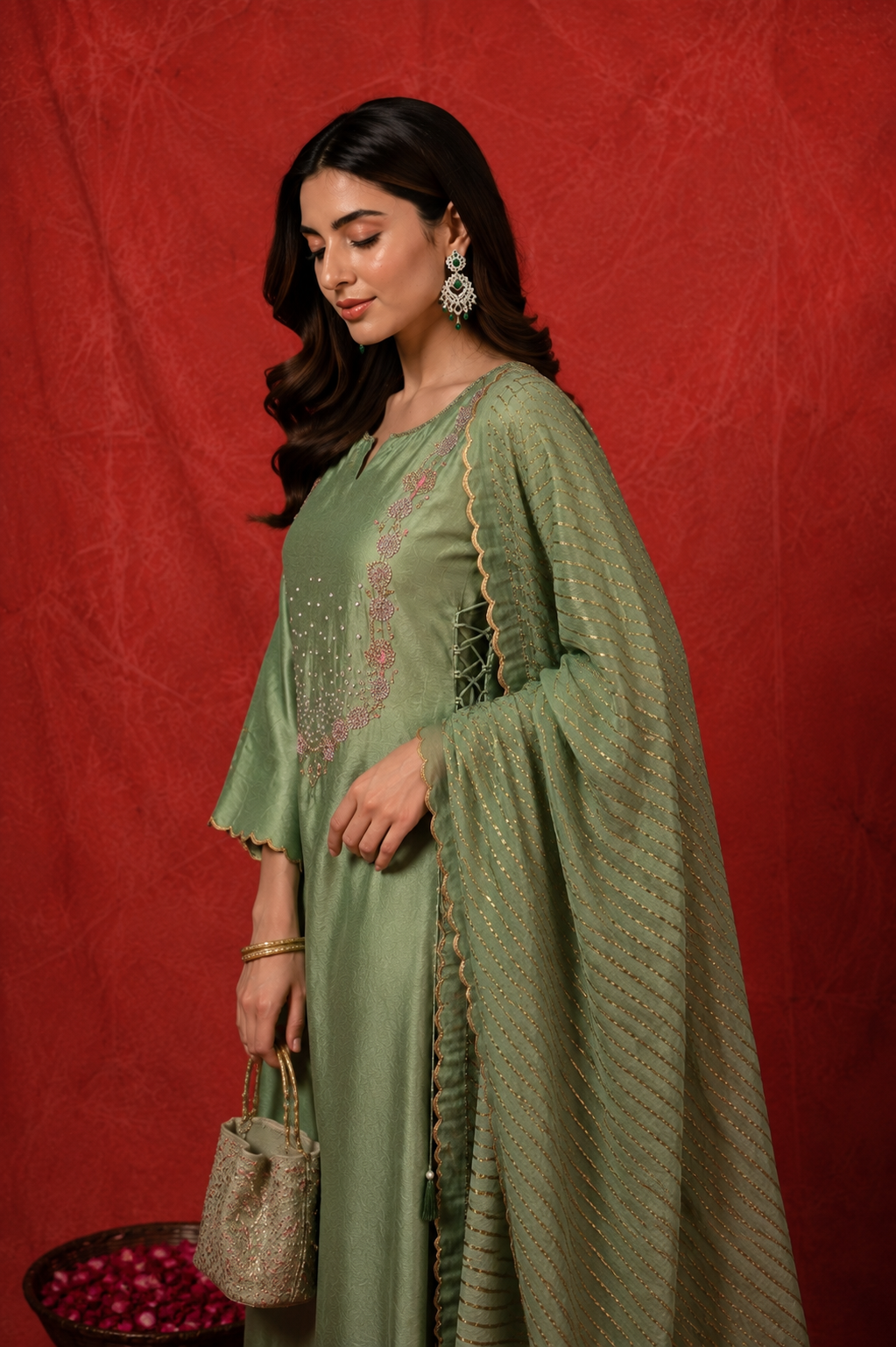 Gul Bagh Sage Green Kurta Set