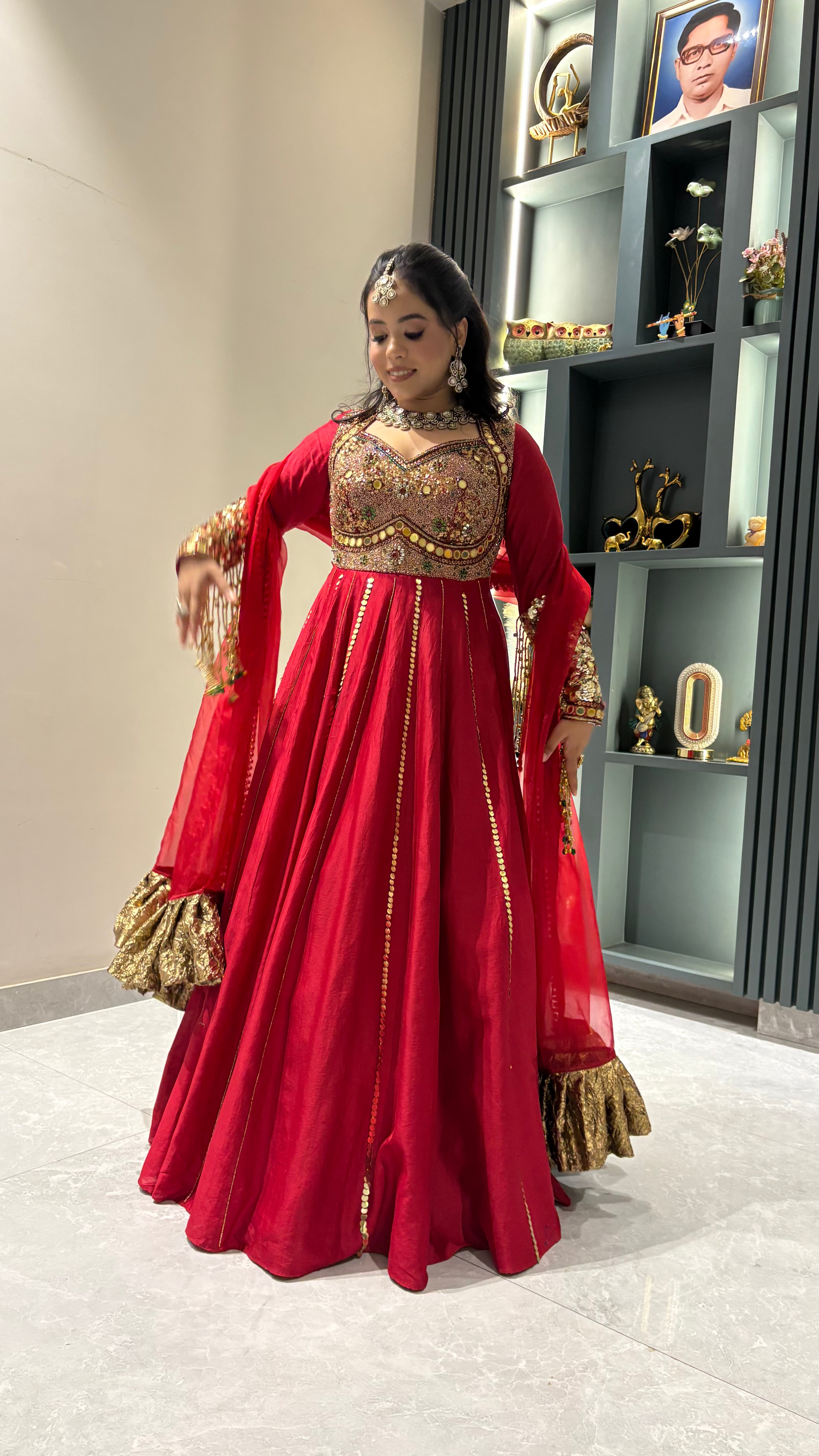 Ruby Red Noor Anarkali Set