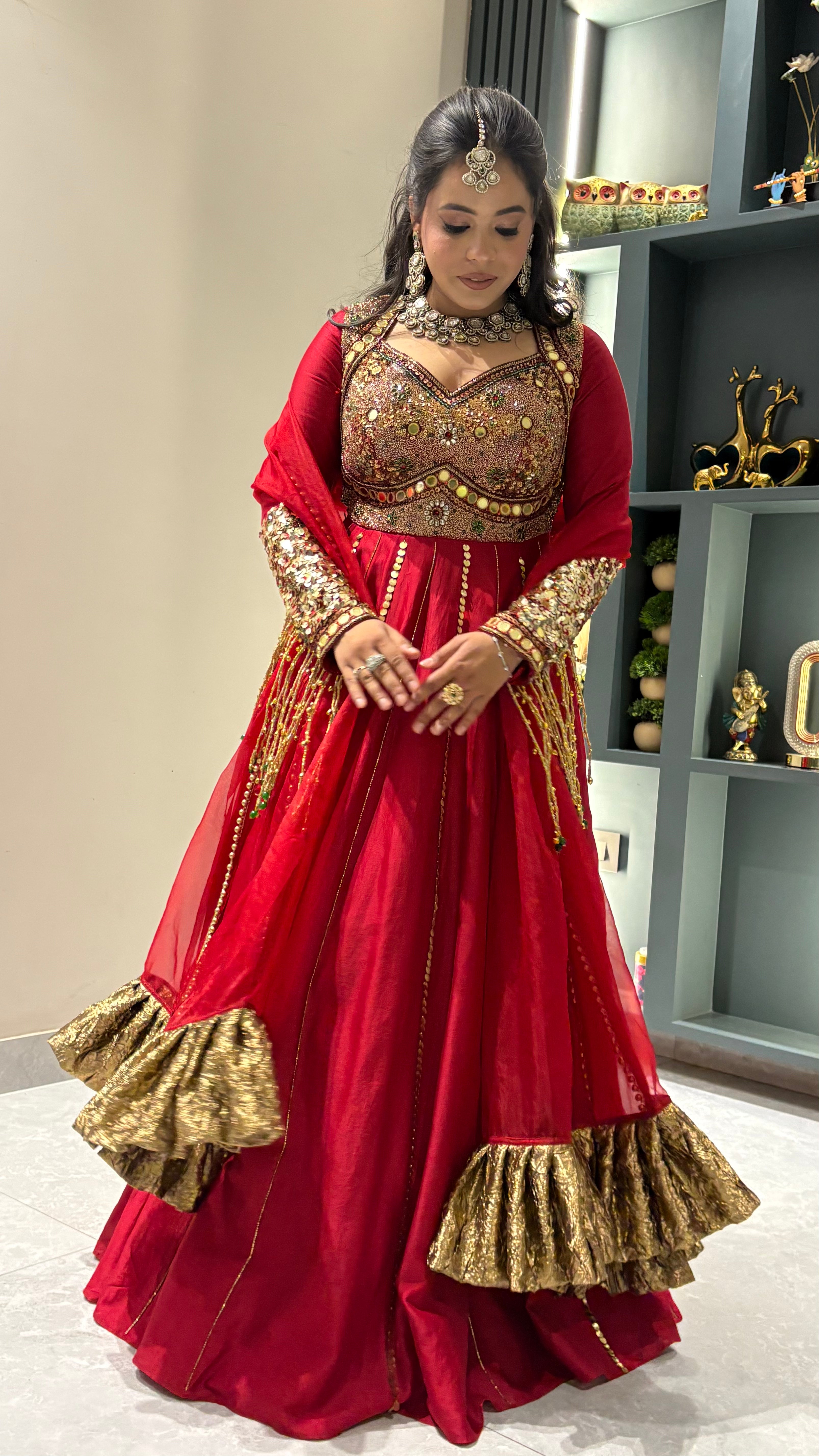 Ruby Red Noor Anarkali Set