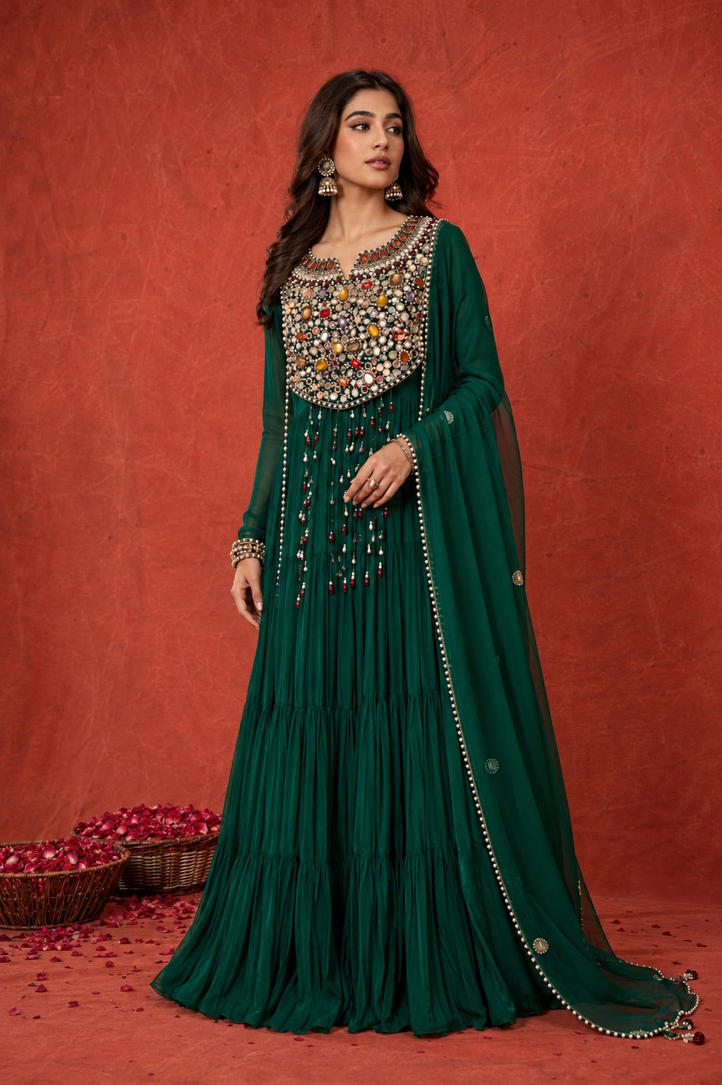 Emerald Jewel Anarkali Set