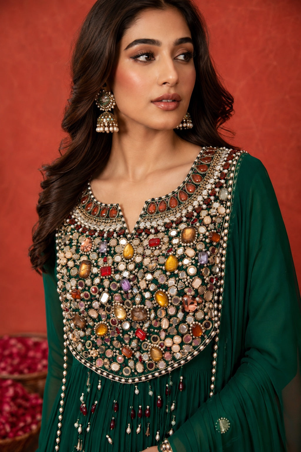 Emerald Jewel Anarkali Set