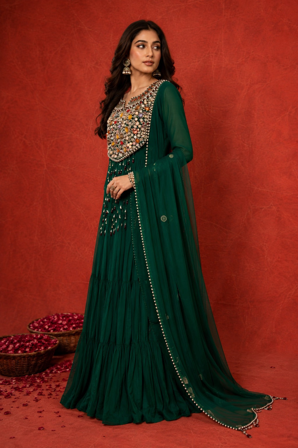 Emerald Jewel Anarkali Set