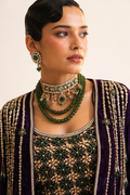 Emerald Noir Velvet Jacket Sharara Set